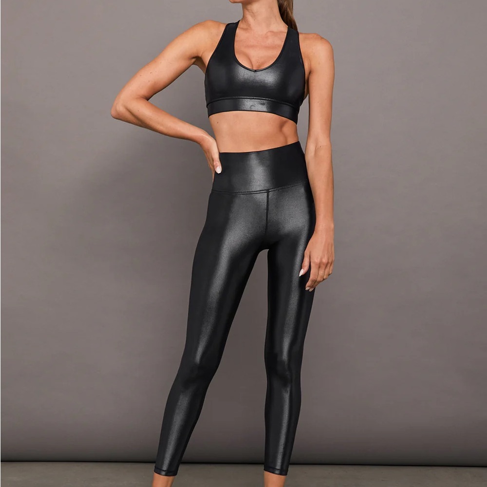 Carbon38 Black High-Waisted Foil Leggings